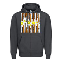 Smoke softball bat seamless pattern Zipper Hoodie - BundleAndBundleShop