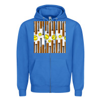 True Royal softball bat seamless pattern Zipper Hoodie - BundleAndBundleShop