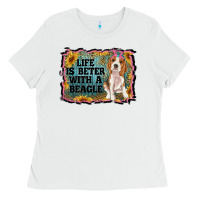 White life is better with a beagle Ladies Tee - RanaPortraitStore