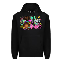Black 70's made 80's raised afro messy bun Premium Hoodie - texasbilliewilder