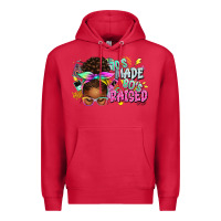 Cardinal 70's made 80's raised afro messy bun Premium Hoodie - texasbilliewilder