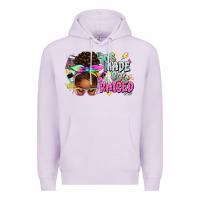 Lilac 70's made 80's raised afro messy bun Premium Hoodie - texasbilliewilder