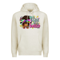 Oatmeal Heather 70's made 80's raised afro messy bun Premium Hoodie - texasbilliewilder