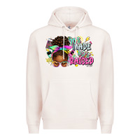 Pale Pink 70's made 80's raised afro messy bun Premium Hoodie - texasbilliewilder