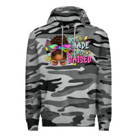 Slate Camo 70's made 80's raised afro messy bun Premium Hoodie - texasbilliewilder