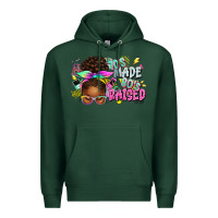 Sports Green 70's made 80's raised afro messy bun Premium Hoodie - texasbilliewilder