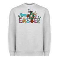 Heather Grey cross rabbit gnomes happy easter Heavyweight Sweatshirt - Jasminsmagicworld