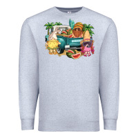 Heather Grey summer gnomies truck Premium Sweatshirt - NancyCooperArtShop