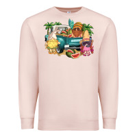 Pale Pink summer gnomies truck Premium Sweatshirt - NancyCooperArtShop