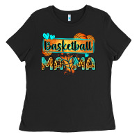 Black basketball mama with leopard Ladies Tee - Zillion Design Studio