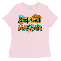 Bubblegum Pink basketball mama with leopard Ladies Tee - Zillion Design Studio