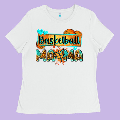 Basketball Mama With Leopard Ladies Tee Designed By Zillion Design Studio