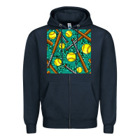 Navy softball bat with leopard and glitter seamless pattern Zipper Hoodie - BundleAndBundleShop