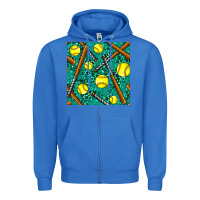 True Royal softball bat with leopard and glitter seamless pattern Zipper Hoodie - BundleAndBundleShop