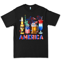 Black 4th of July American drinks America Premium Tee - Neo Western
