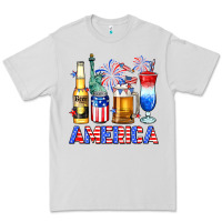 Dove Grey 4th of July American drinks America Premium Tee - Neo Western