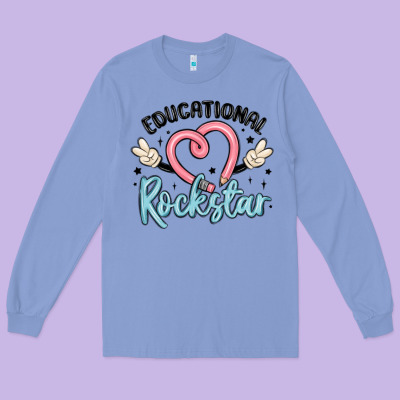 Educational Rockstar Long Sleeve Tee Designed By Maliassmallbusiness