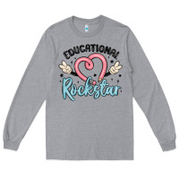 Heather Grey educational rockstar Long Sleeve Tee - MaliasSmallBusiness