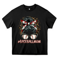 Black baseballmom messy bun Heavy Core Tee - BarkalooDesign