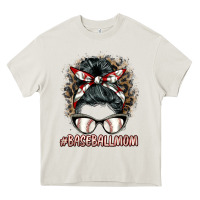 Cream baseballmom messy bun Heavy Core Tee - BarkalooDesign