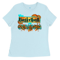 Baby Blue basketball grandma with leopard Ladies Tee - Zillion Design Studio