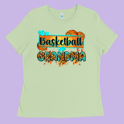 Basketball Grandma With Leopard Ladies Tee Designed By Zillion Design Studio