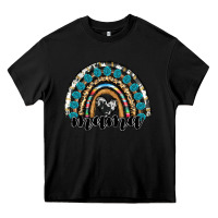 Black western mama rainbow Heavy Core Tee - RanaPortraitStore