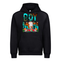 Black Boy Mom Flowers Cow Urban Hoodie - CowCowDesign