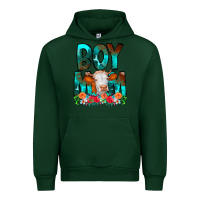 Forest Green Boy Mom Flowers Cow Urban Hoodie - CowCowDesign