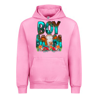 Fuchsia Pink Boy Mom Flowers Cow Urban Hoodie - CowCowDesign