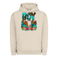 Pigment French Oak Boy Mom Flowers Cow Urban Hoodie - CowCowDesign