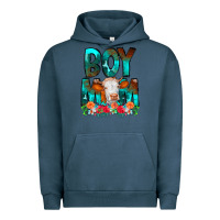 Pigment Midnight Navy Boy Mom Flowers Cow Urban Hoodie - CowCowDesign