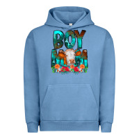Pigment Pebble Blue Boy Mom Flowers Cow Urban Hoodie - CowCowDesign