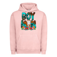 Pigment Salmon Boy Mom Flowers Cow Urban Hoodie - CowCowDesign