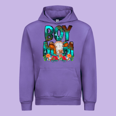 Boy Mom Flowers Cow Urban Hoodie Designed By Cowcowdesign