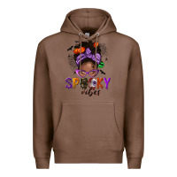 Chestnut Spooky vibes afro messy bun Premium Hoodie - NancyCooperArtShop