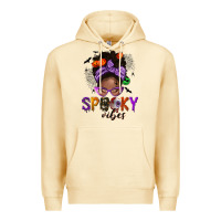 Pina Colada Spooky vibes afro messy bun Premium Hoodie - NancyCooperArtShop