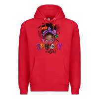 Red Spooky vibes afro messy bun Premium Hoodie - NancyCooperArtShop