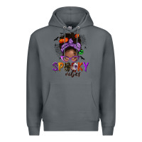 Rock Spooky vibes afro messy bun Premium Hoodie - NancyCooperArtShop