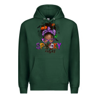Sports Green Spooky vibes afro messy bun Premium Hoodie - NancyCooperArtShop
