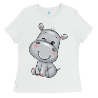 White hippo Ladies Tee - texasbilliewilder