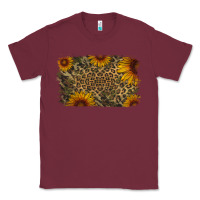 Burgundy Camouflage Leopard Sunflower Background Classic Tee - Jasminsmagicworld