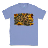 Colony Blue Camouflage Leopard Sunflower Background Classic Tee - Jasminsmagicworld