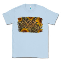 Dusty Blue Camouflage Leopard Sunflower Background Classic Tee - Jasminsmagicworld