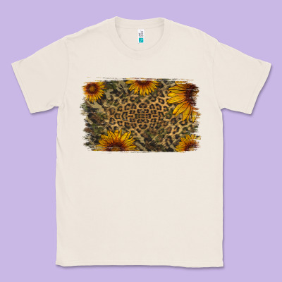 Camouflage Leopard Sunflower Background Classic Tee Designed By Jasminsmagicworld