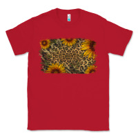 Red Camouflage Leopard Sunflower Background Classic Tee - Jasminsmagicworld