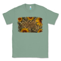 Sage Camouflage Leopard Sunflower Background Classic Tee - Jasminsmagicworld