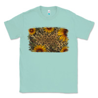 Seafoam Camouflage Leopard Sunflower Background Classic Tee - Jasminsmagicworld