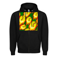 Black softball fire ball seamless pattern Zipper Hoodie - BundleAndBundleShop