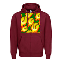 Burgundy softball fire ball seamless pattern Zipper Hoodie - BundleAndBundleShop